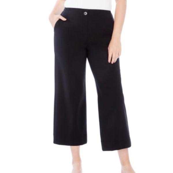 ILTM Jackie Solid Amalfi Wide-Leg Cropped Pant - Black or Lava