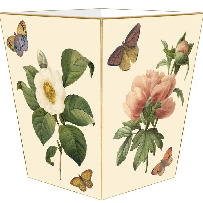 Ivory- Magnolia & Peony Wastepaper Basket