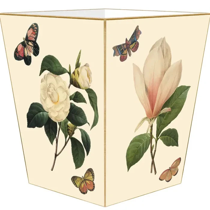Ivory- Magnolia & Peony Wastepaper Basket