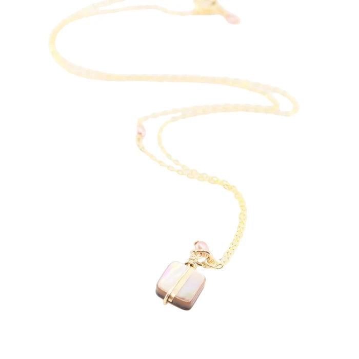 J. Mills Mocha Abalone Square Necklace