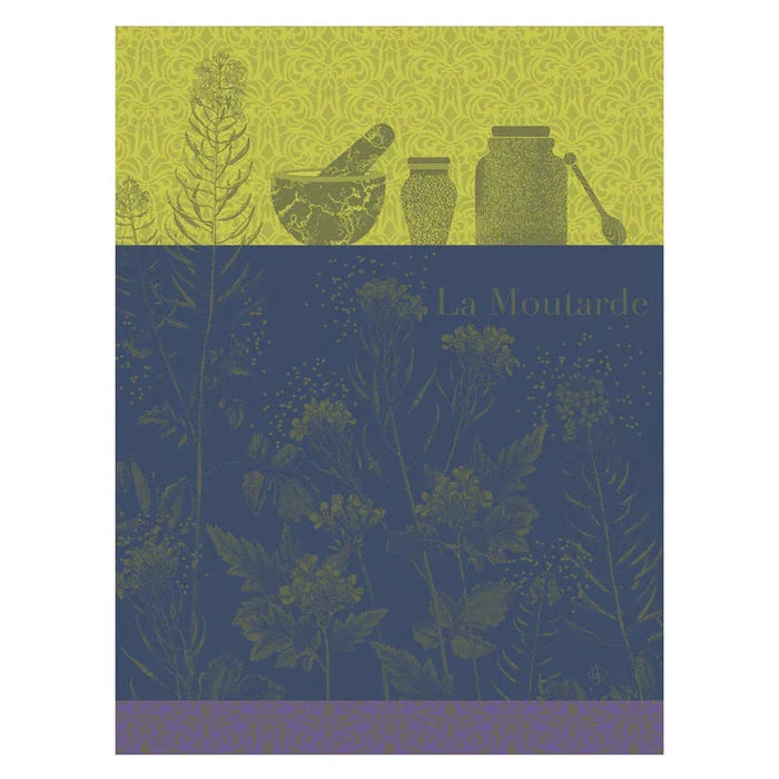 Jacquard Francais Tea Towel Moutarde En Fleur Green