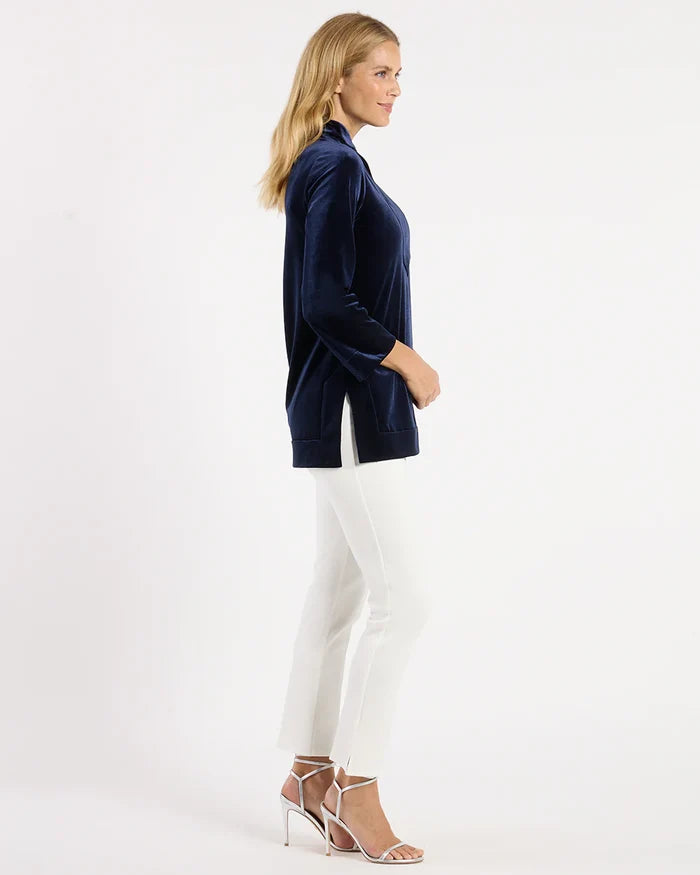 Jude Connally Chris Velvet Top - Navy