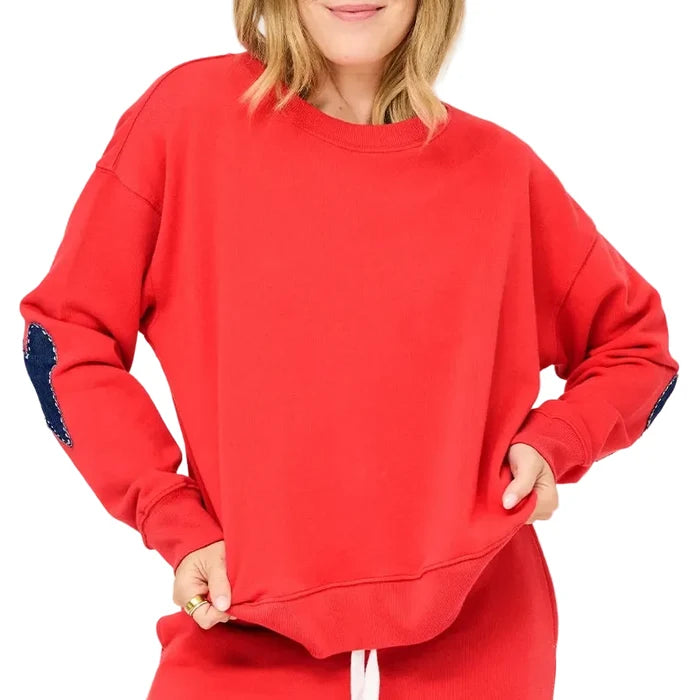 Kerri Rosenthal Ex-Boyfriend Patchwork Sweatshirt - Poppy Red
