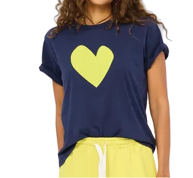 Kerri Rosenthal Suke Imperfect Heart Tee-Indigo Blue