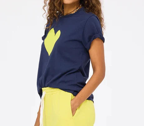 Kerri Rosenthal Suke Imperfect Heart Tee-Indigo Blue