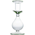 La Boheme Candlestick Holder - Clear with Green