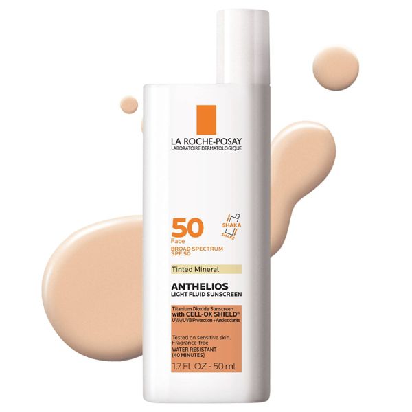 La Roche Posay Anthelios Tinted Ultra-Light Fluid Mineral Face Sunscreen with Titanium Dioxide - SPF 50 - Travel Size - 1.7 fl oz