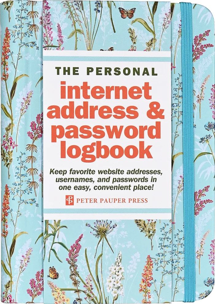 Large Print Internet Log Book - Blooms & Butterflies