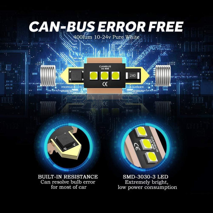 LED Festoon Canbus For Interior Dome Map License Plate Bulbs