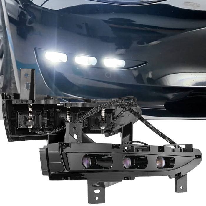 LED Fog Light Assembly with Amber Turn Signals for 2019-2022 Tesla Model 3