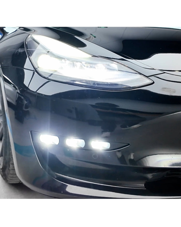LED Fog Light Assembly with Amber Turn Signals for 2021-2024 Tesla Model Y