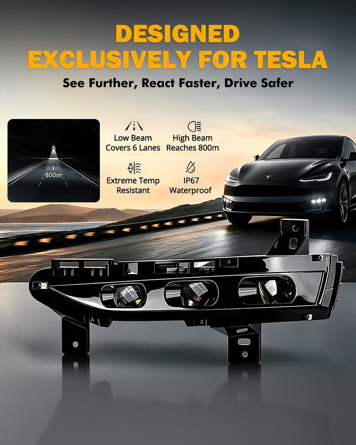 LED Fog Light Assembly with Amber Turn Signals for Tesla Model 3 / Model Y