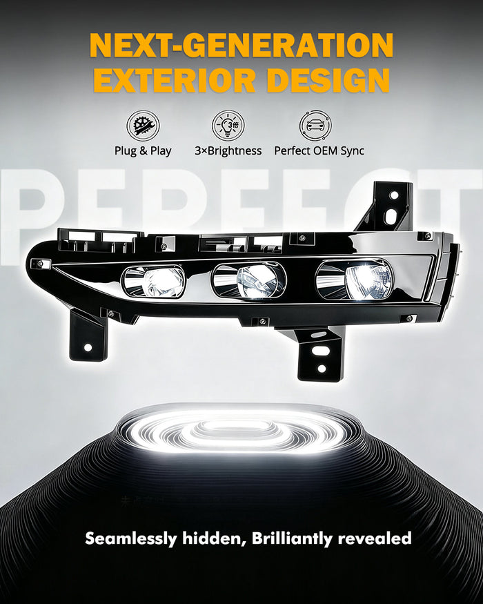 LED Fog Light Assembly with Amber Turn Signals for Tesla Model 3 / Model Y