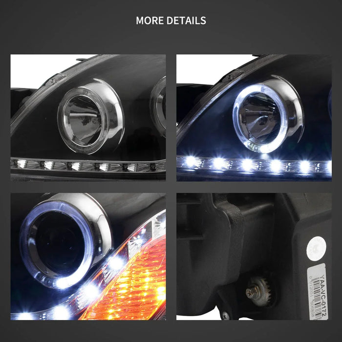 LED Rrojector Headlight Assembly Black For 2005-2013 Toyota Vios/Yaris 2th Gen (Ncp93) Sedan