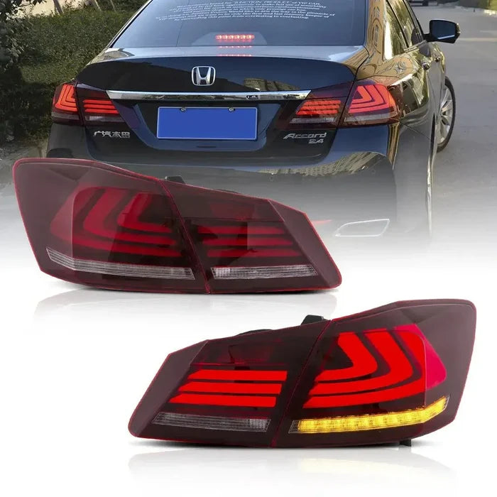 LED Tail Light Assembly With Sequential Turn Signal For 2013-2017 Honda Accord 9th Gen Sedan