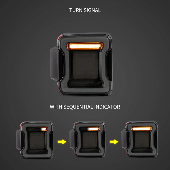 LED Tail Light Assembly With Sequential Turn Signal For 2018-2022 Jeep Wrangler 4th Gen (JL) & 2019-2022 Jeep Glandiator (JT)
