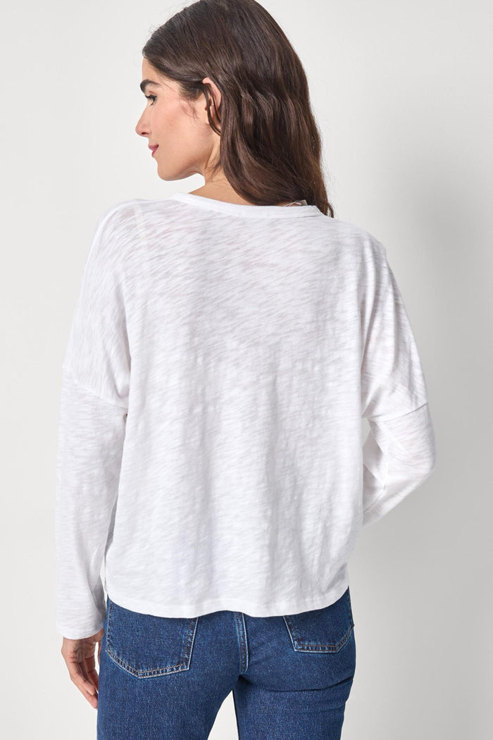 Lilla P Easy Long Sleeve Beach Tee - White