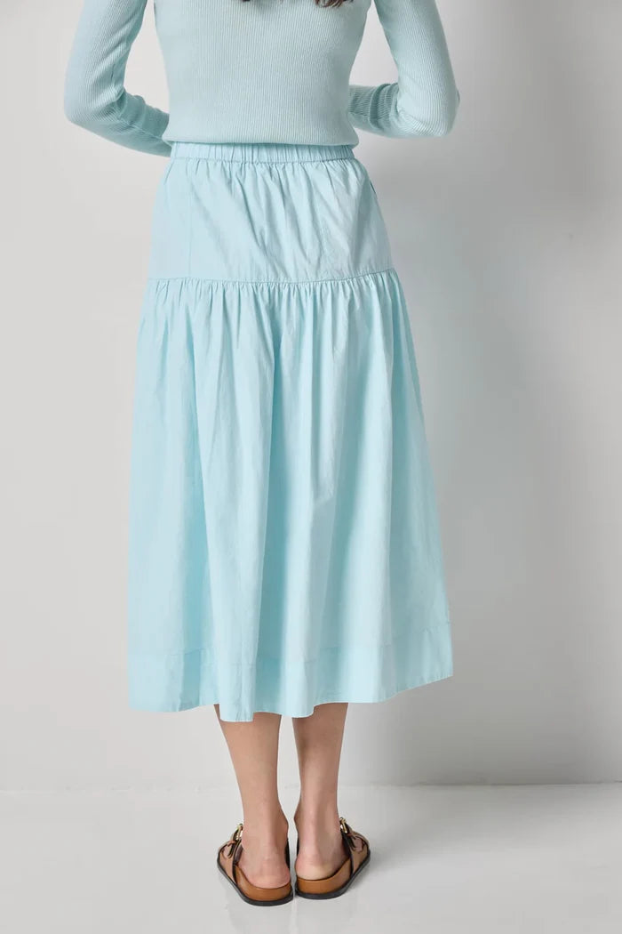 Lilla P Poplin Yoke Skirt - Seabreeze
