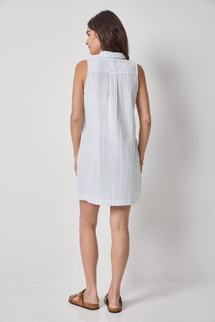 Lilla P Striped Button Down Dress - Capri Stripe