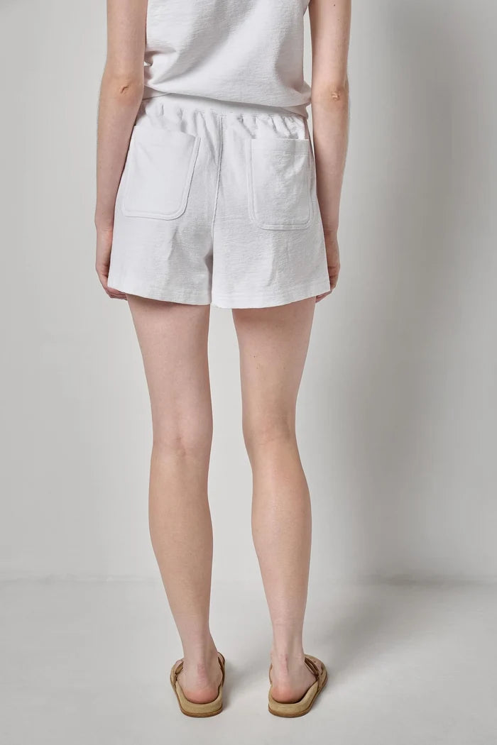 Lilla P Textured Terry Front Seam Short - White