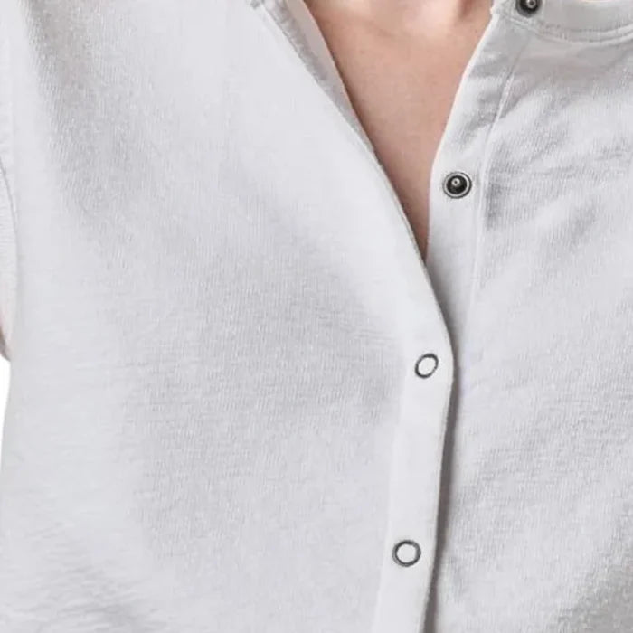 Lilla P Textured Terry Sleeveless Cardigan - White