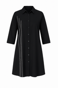 Lior Black Shirtdress with White Piping