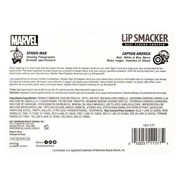 Lip Smacker Marvel Hero Lip Balm – Spider-Man /Captain America – 2pk