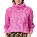 Livro Cable Knit Turtleneck - Raspberry