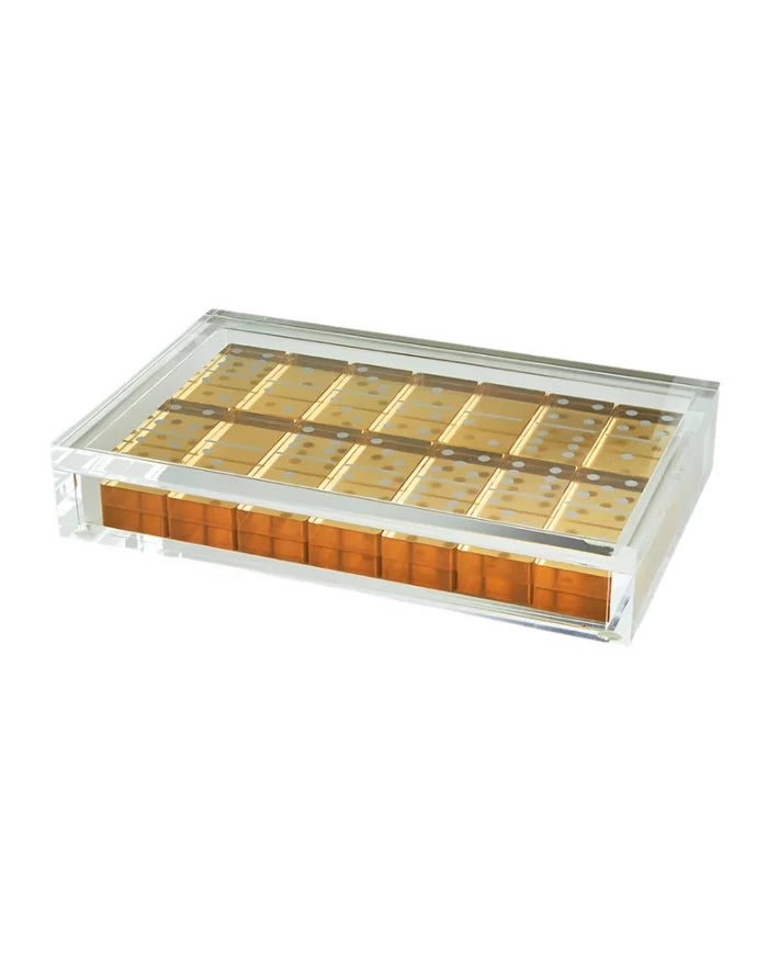 Lucite Domino Set - Gold