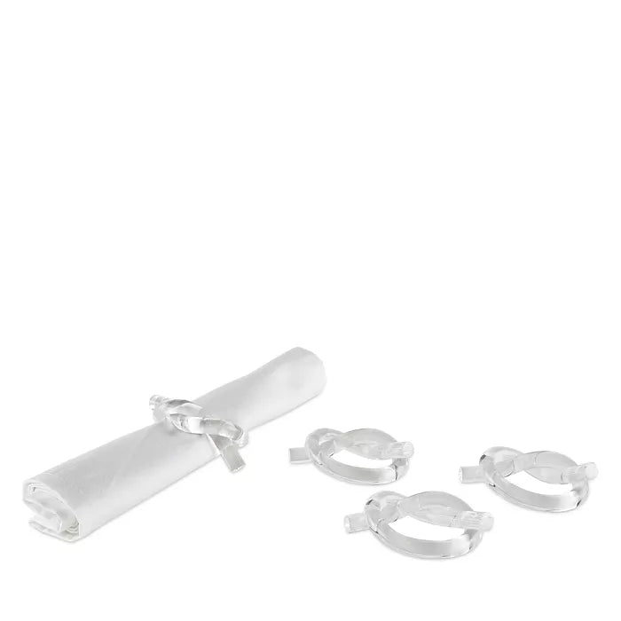 Lucite Napkin Rings Set of 4 - "Knots"