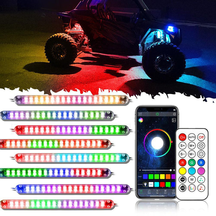 Magic Dream Color RGB Underglow Lights LED Strip Lights Kit with Bluetooth APP & Wireless Remote Control with Brake Light Function for ATV UTV