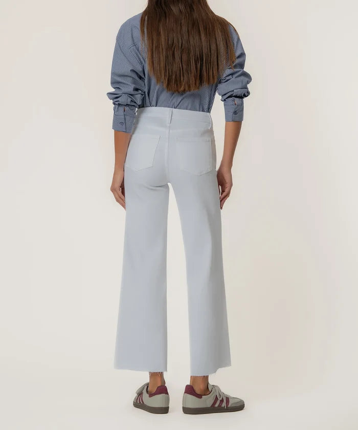 Meg High Wide Leg Raw Hem - Optic White