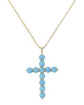 Melinda Maria Blue Opal Cross Necklace