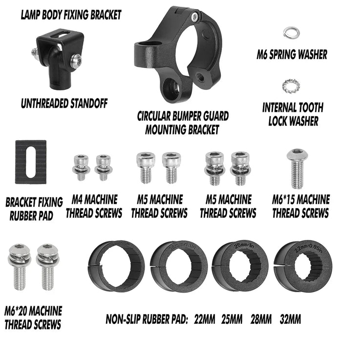 Motorcycle Universal Spotlight Bracket, 360 Degree Adjustment Tube Clamp Mounting Bracket Fit 0.87"-1.26" ATV UTV Roll Bar | 2 PCS