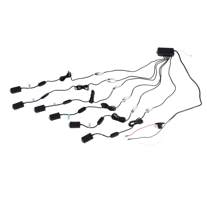 🆕 Multi-Mode Smart Control Module LED Grille Light Kit 21mm 1-to-4/6 Dual-Color White/Yellow LED System with Custom Brackets for Offroad Truck UTV