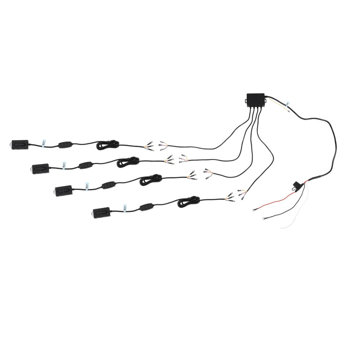 🆕 Multi-Mode Smart Control Module LED Grille Light Kit 21mm 1-to-4/6 Dual-Color White/Yellow LED System with Custom Brackets for Offroad Truck UTV