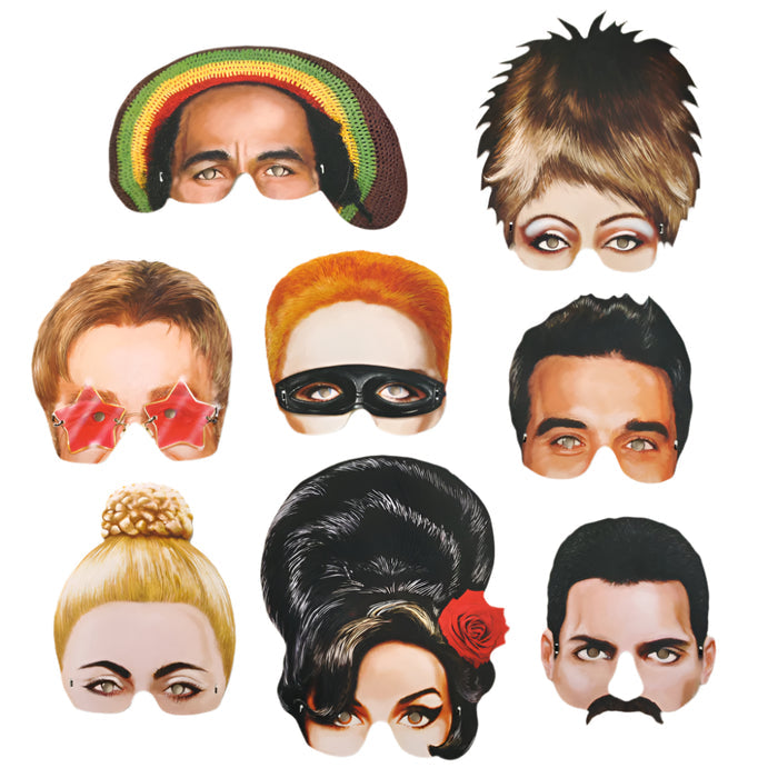 Musical Icons Party Masks - 8 Different Designs