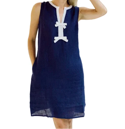 Navy Bleu Erin Dress - Navy Bow