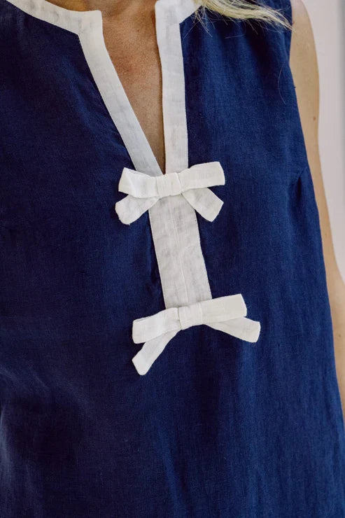 Navy Bleu Erin Dress - Navy Bow