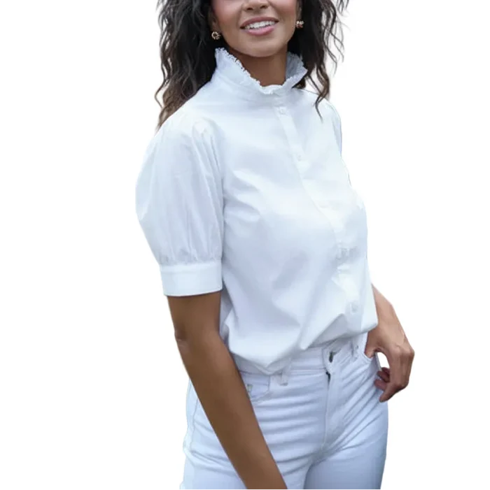 Navy Bleu Kate Top - White