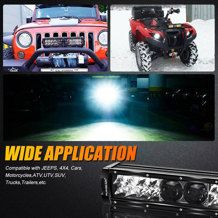NEW 5D-PRO Series Spot Led Light Bars with DT Wiring Harness Kit For JEEP