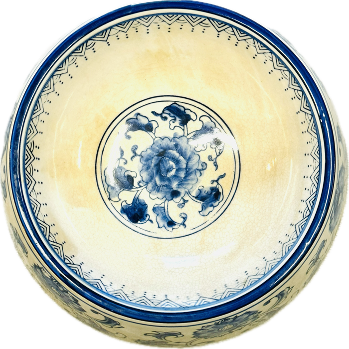 No-Tip Dog Bowl - Blue and White