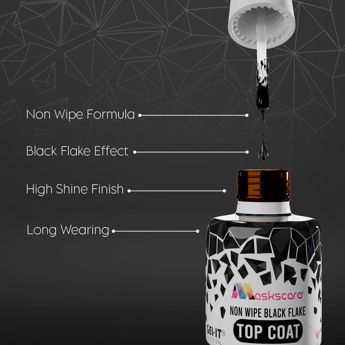 Non Wipe Top Coat - Black Flake