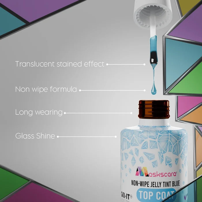 Non Wipe Top Coat - Blue Jelly Tint