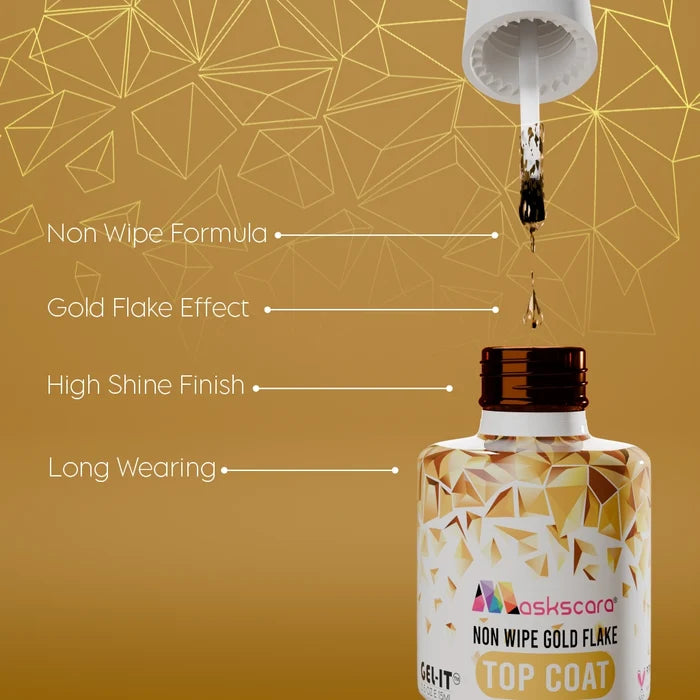 Non Wipe Top Coat - Gold Flake