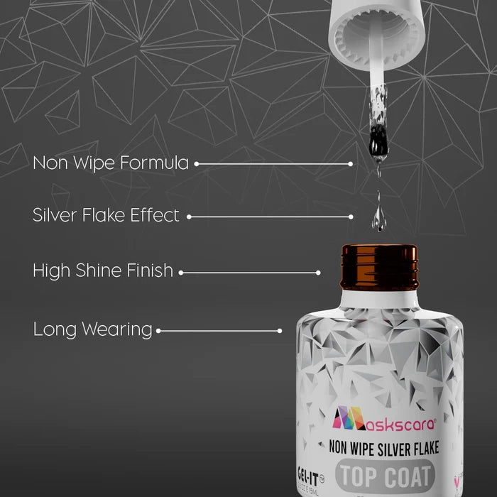 Non Wipe Top Coat - Silver Flake