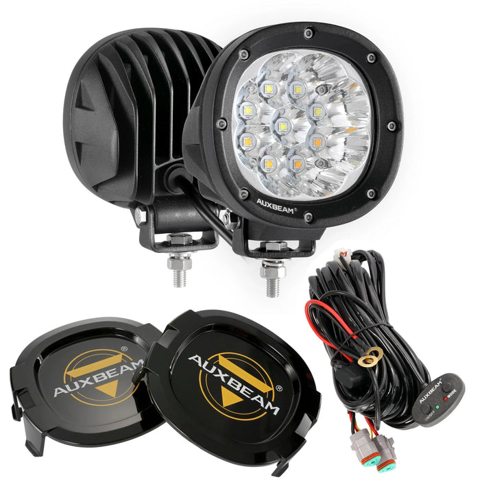 2Pcs LED Driving Lights+2Pcs Black Covers