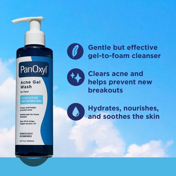 PanOxyl Acne Gel Wash for Face with 2% Salicylic Acid - 6.5 fl oz