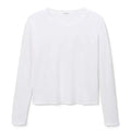 perfectwhitetee - cotton long sleeve boxy crew tee - white or black