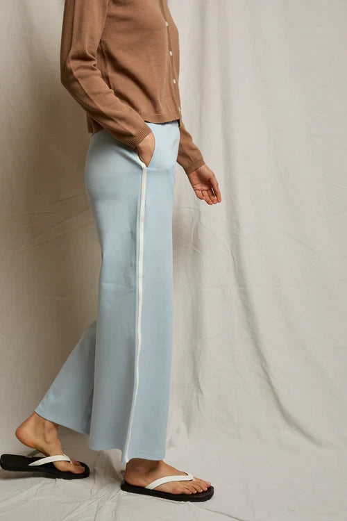 perfectwhitetee travel wide leg pants - mikos - powder blue